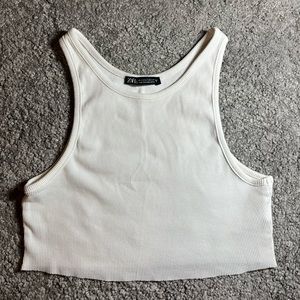 ZARA white crop top